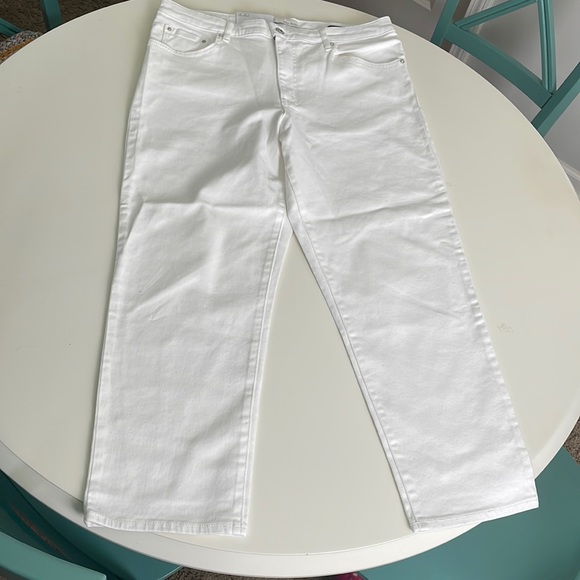 Ella Moss White High Rise Slim Straight Ankle Jean-Size 12 - Picture 9 of 15